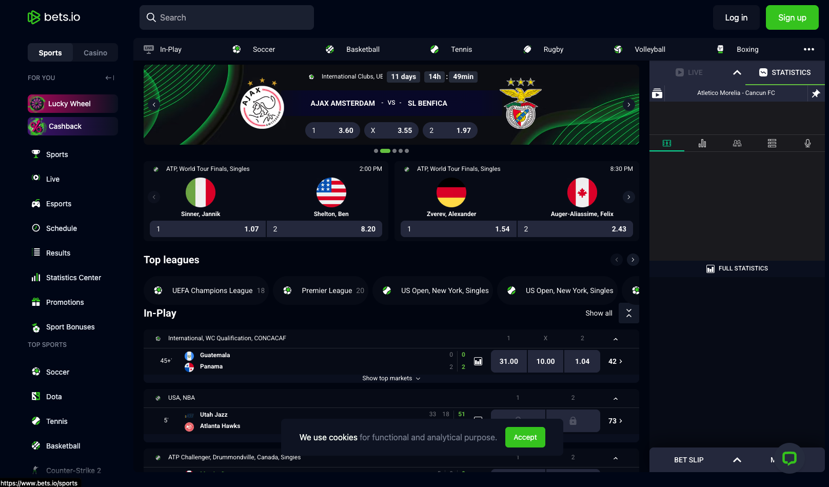Betsio sports screenshot